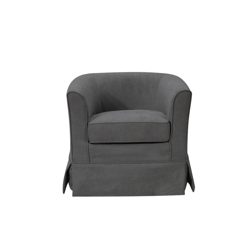 Siège pivotant en tissu gris - 28 po avec accoudoir de 24,6 po et fauteuil en mousse, base, hauteur 18,5 po