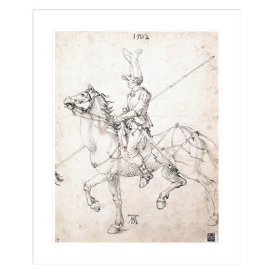 «Lancé à cheval» par Albrecht Dürer, impression giclée sur cadre
