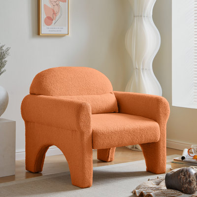 Jaune avec tissu en laine d'agneau confortable - style moderne pour la chambre à coucher et le salon de lecture, tissu 2 places, coussin lombaire, fabrication, utilisation polyvalente
