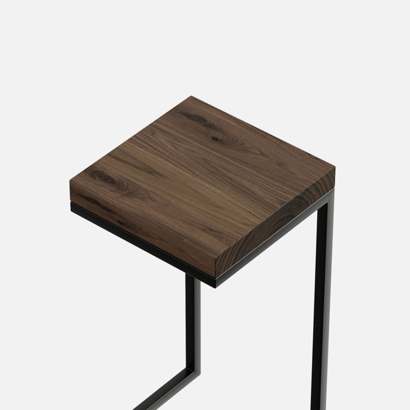 Table d'appoint en forme de C rustique, Noir, noir, noir, noir, Jacobin