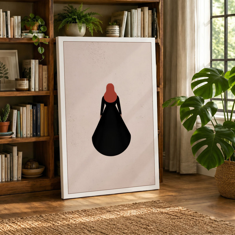Silhouette in Rust Minimalist - Wrapped Canvas, 30x20 - 76.2 x 50.8 cm, Black Border