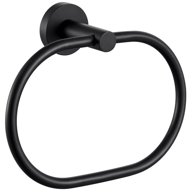 Bathroom Towel Ring Wall Mounted, Black