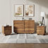 3 Piece Bedroom Set,6-drawer Dresser And 2 Nightstands, Walnut