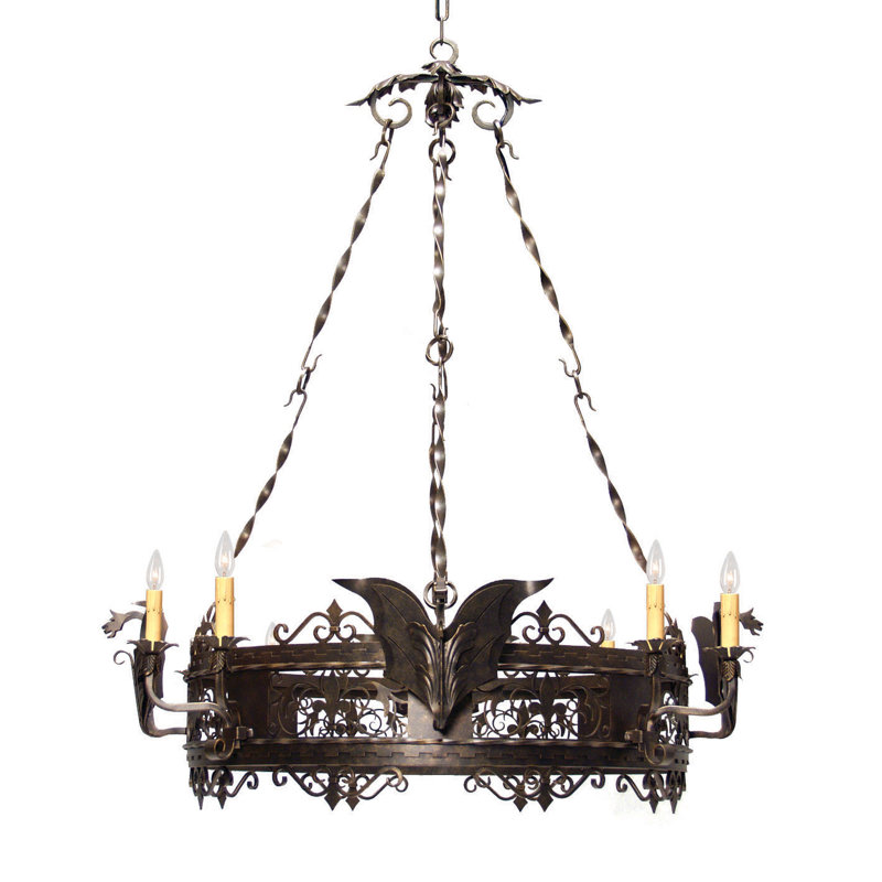 Dragone 8 - Light Chandelier, No Shade, Tuscan Ivory
