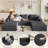 107" U-Shape Cloud Couch, Modern Modular Sectional Boneless Cloud Couch for Living Room, Deep Seat Sleeper Chaise Longue for Living Room, No Assembly Required-343318318