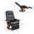 Comfortable Swivel Recliner With Padded Armrest And Extendable Footrest-1558590898