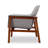 Miller Mid-Century Modern Linen Weave Upholstered Accent Ash Wood Armchair in Gray-1696666683