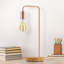 Ensemble de 2 lampes de table modernes avec base en bois pour chambre à coucher, salon, bureau, or rose