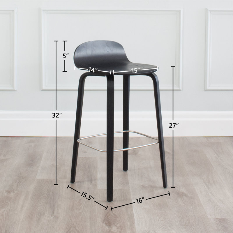 Tabouret de comptoir 27 po Keitarou, Noir, Tabouret de comptoir (hauteur de siège de 27 po)