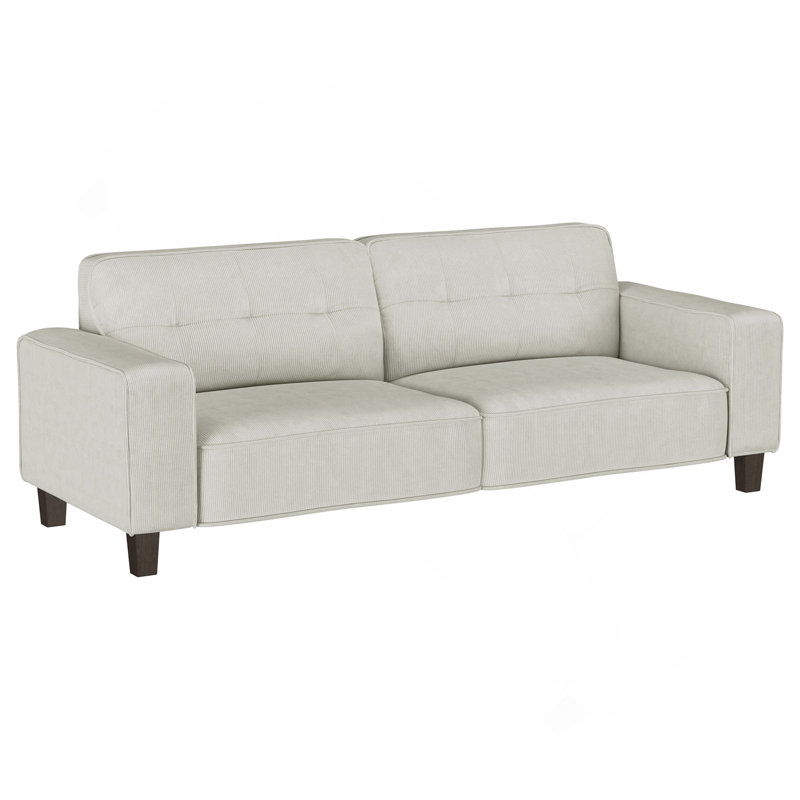 Greige Upholstered Tufted Sofa