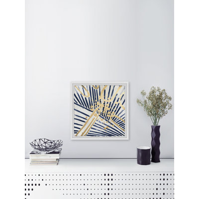 «Blue and Gold Strokes», reproduction encadrée