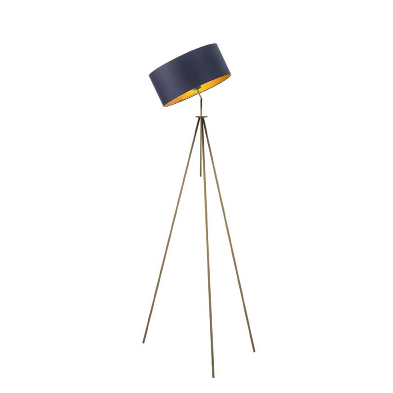 Scholl 145cm Tripod Floor Lamp, Navy Blue, Bronze