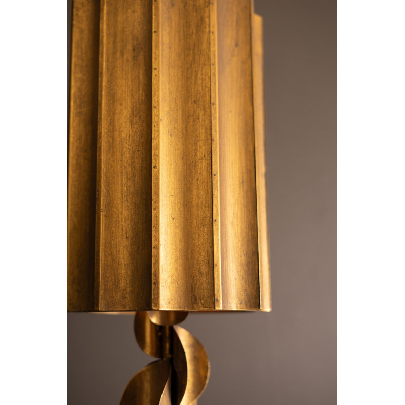  Elegant Tall Metal Table Lamp Antique Gold Finish