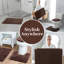 Fontelusso 3-piece Bath Rug Set – Soft Polyester Mats, Slip-resistant, Machine Washable - Brown