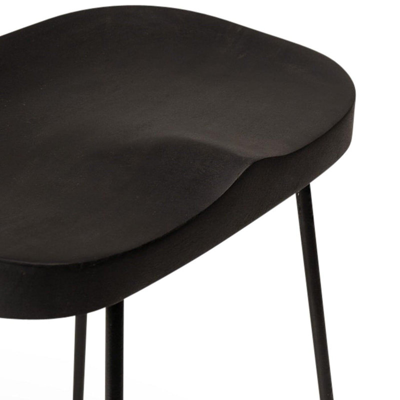 Alvada Counter Stool with Metal Frame, Black