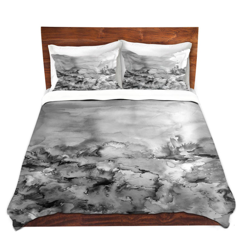 Ensemble de housse de couette en nuances de gris into eternity, 1 housse simple + 1 taie standard, Gris