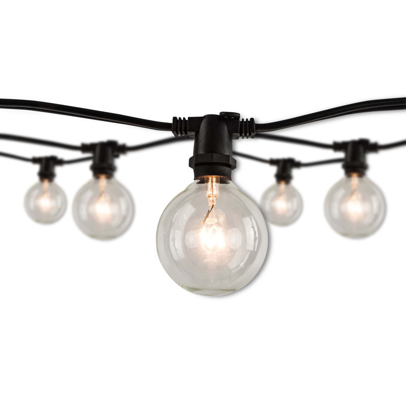 14-foot String Light Kit with Clear Incandescent Globe G16 Light Bulbs, 2-pk