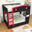 Lit superposé en bois avec tablettes de rangement et lit gigogne-2103496370-2103496372