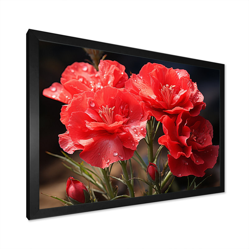 Carnations Field IV, reproduction d'art sur toile, H 34 po x l 44 po x P 1,5 po, Cadre photo noir