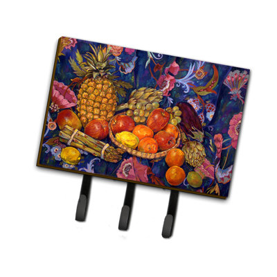 Metal Wall Organizer with Key Hooks
