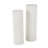 Metal Ribbed White Pedestal Table With Brown Accents Set