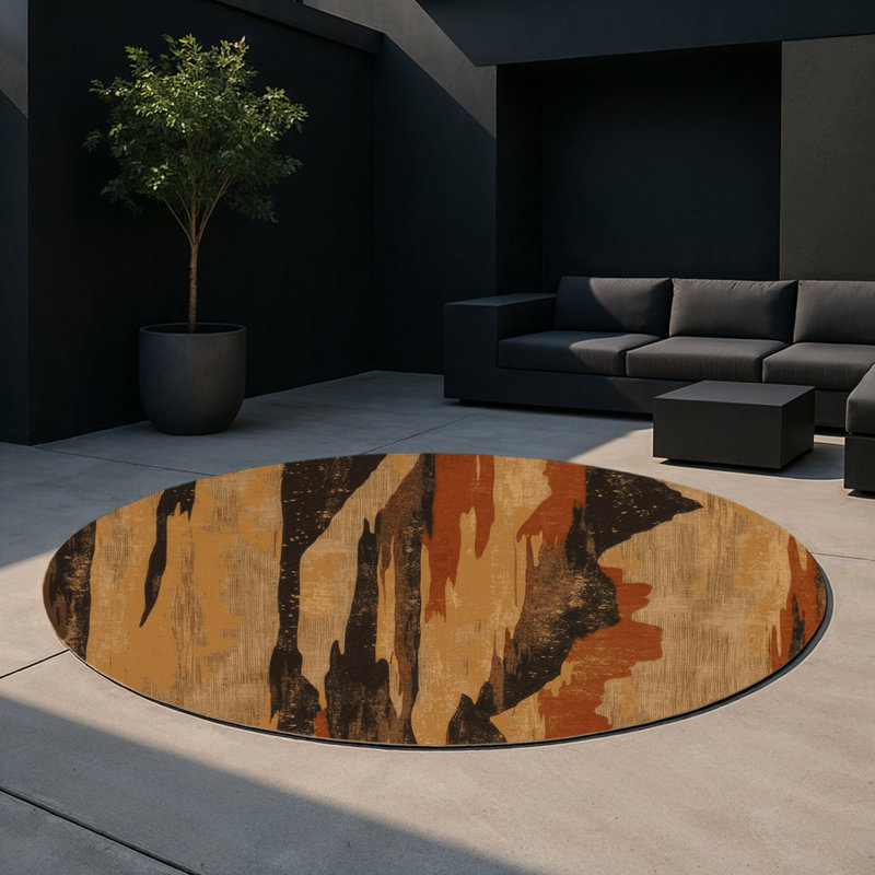 Tapis intérieur et extérieur Tidal Canyon, Rond 5 pi