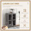 Luxury Cat House With Wheels, Kitty Cage Catio Villa With Scratching Posts, Condo, Flap Door, And Cushion For Indoor Cats