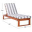 Chaise longue simple inclinable en eucalyptus avec coussins 80,9 po Faunce-2138730163-2144100989