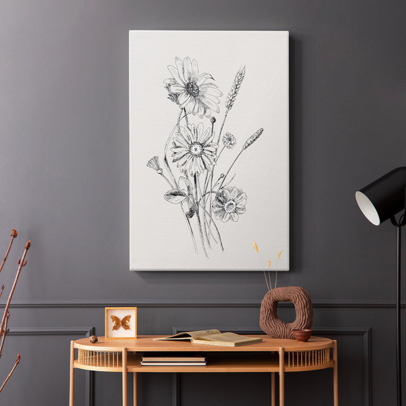 Imprimé floral rétro CCXCVI - galerie Cavas, H 48 po x l 32 po