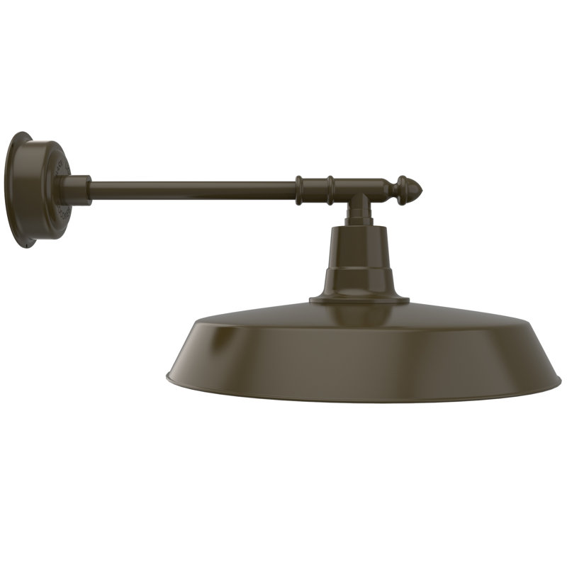 Luminaire de grange d’extérieur 1 lumière del avec accoudoir victorian Annis, H 13 po x l 22 po x P 32 po, Bronze acajou