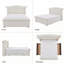 Lit-bateau tapissier à oreilles avec 2 tiroirs de rangement, grand lit, velours crème-1148065537-1148065536