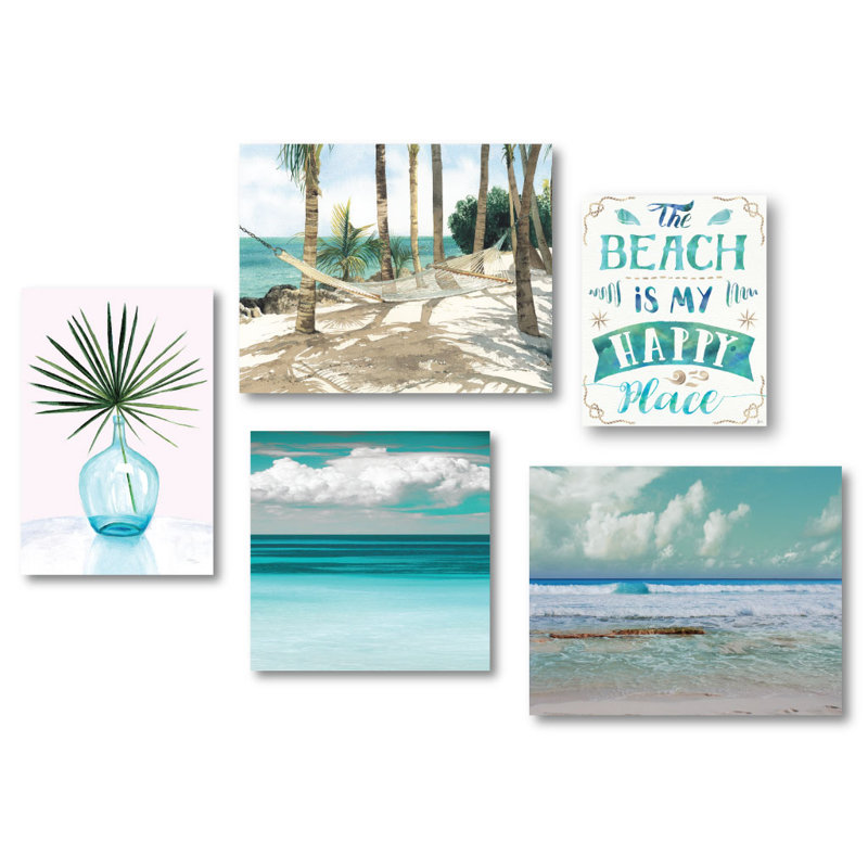« tropical tranquility », ensemble de 5 reproductions de photos sur toile