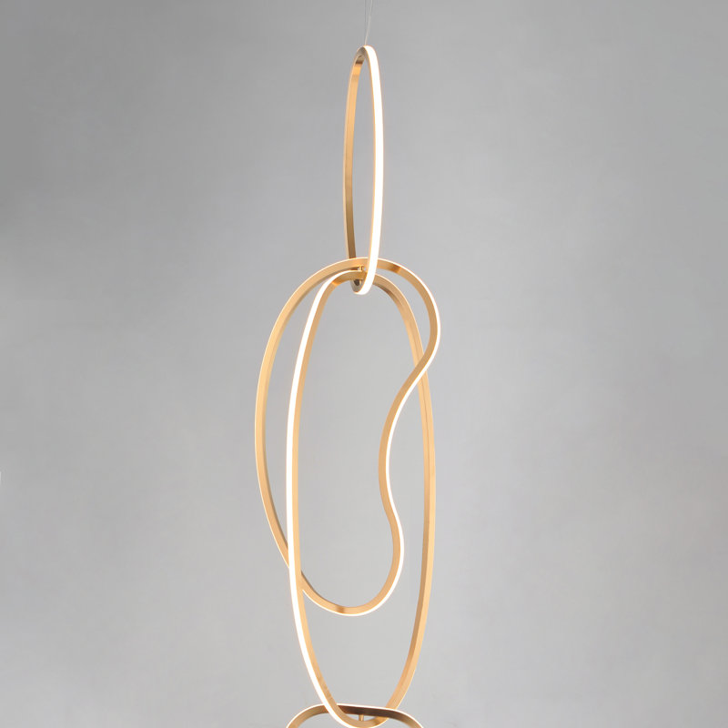Luminaire suspendu multicolore Unity, Champagne brossé