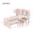 Multifunctional Wood Platform Bed with Bookshelf at the Head of the Bed, Built-in Desk and Matching Chair,