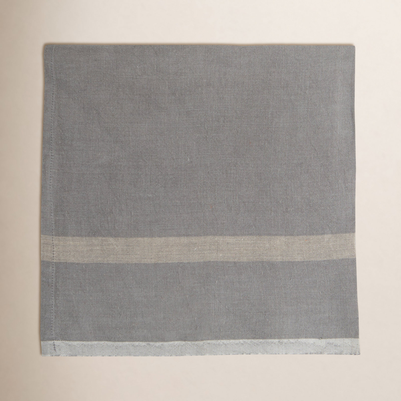 Reversible Linen Napkin, Lime/Gray