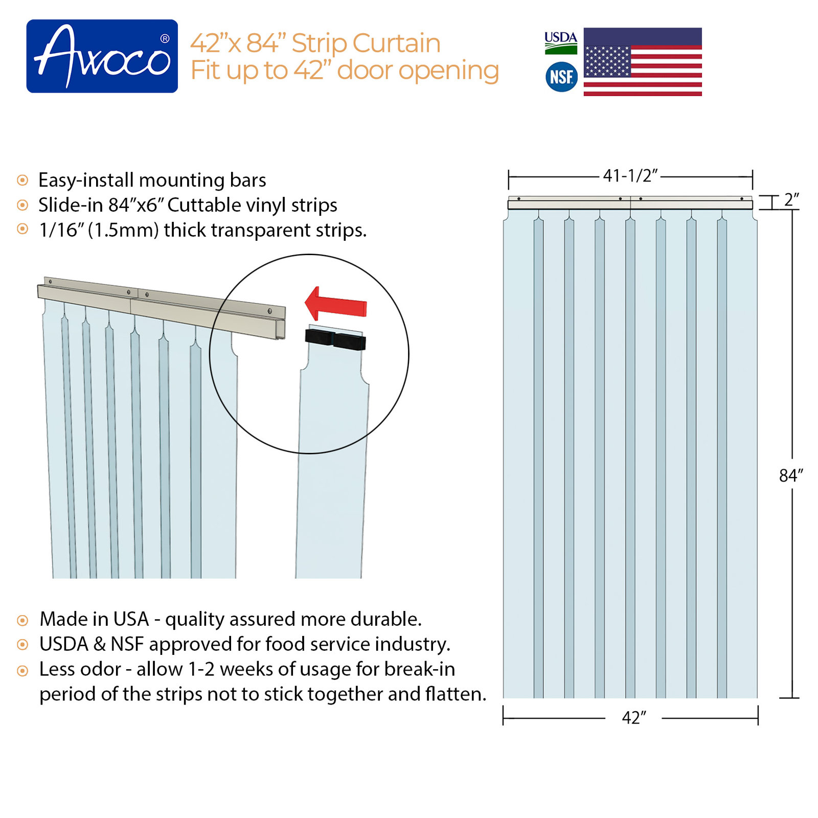 Vinyl Slide-In Strip Curtain