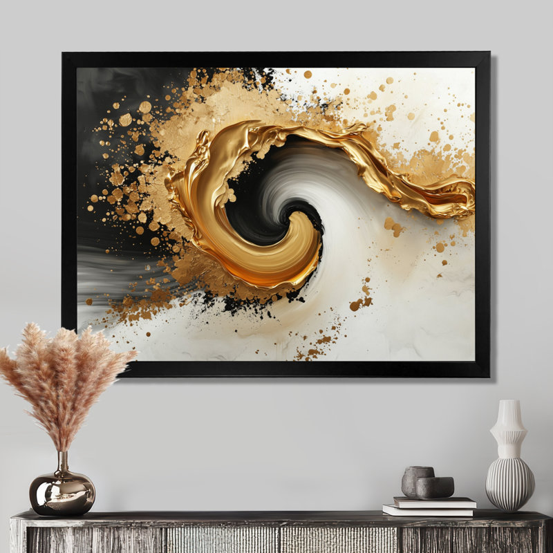 Vagues transitionnelles Goldern, Noir, Reproduction encadrée d'une seule photo, H 12 po x l 20 po