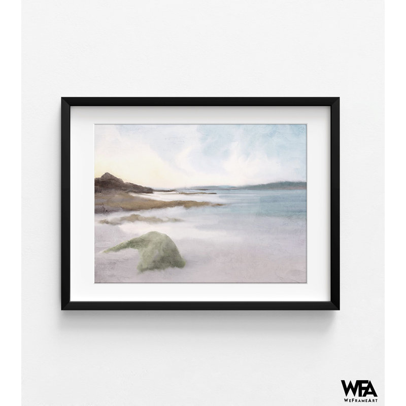 «Quiet Beach» par Ann Bailey, décor mural de restaurant bord de mer, petite auberge de jeunesse, décor de maison tropicale, impression d'art de bureau d'été