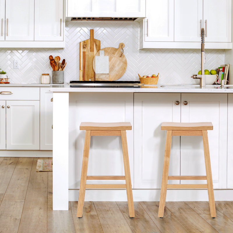Solid Wood Counter Stool, Antique Gray, Bar Stool (29” Seat Height)