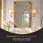 Miroir de salle de bain pour mur avec cadre en bois, miroir de meuble-lavabo en bois massif 36 po x 24 po pour ferme, salle de bain, décoration de chambre à coucher, suspension verticale ou horizontale