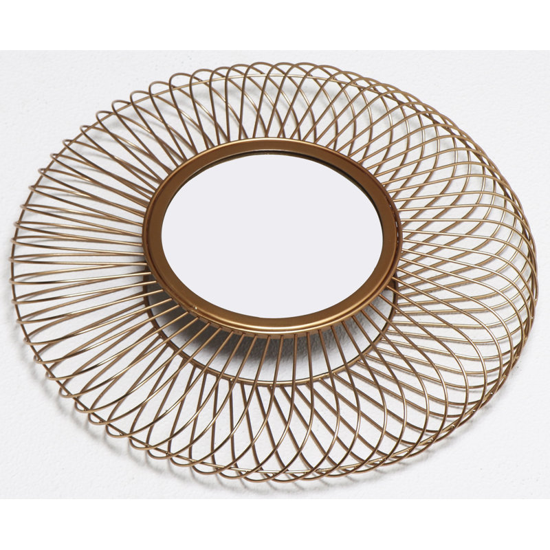 Fairweather Metal Flat Wall Mirror, 54cm H x 54cm W, Gold