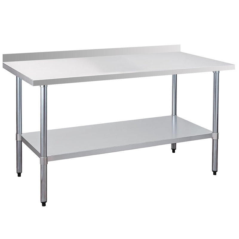 Table de travail commerciale en acier inoxydable, H 37,4 po x L 60 po x l 30 po