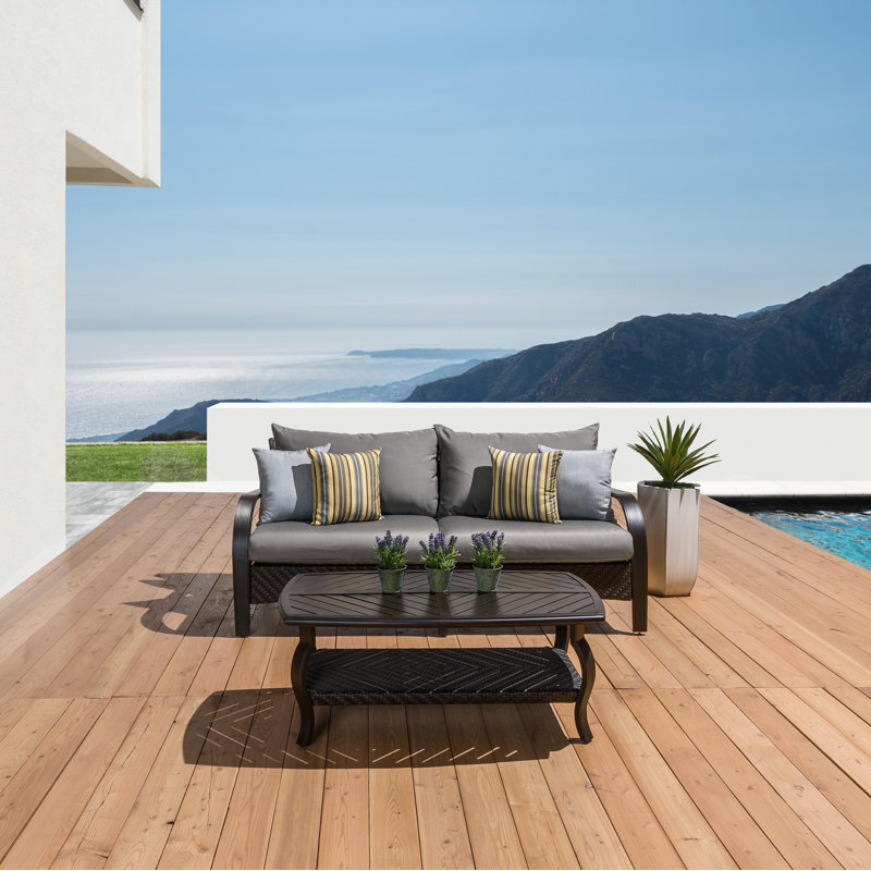 Barcelo 16 Piece Rattan Sofa Set with Cushions, Charcoal Grey Sunbrella®