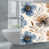Motif floral bleu