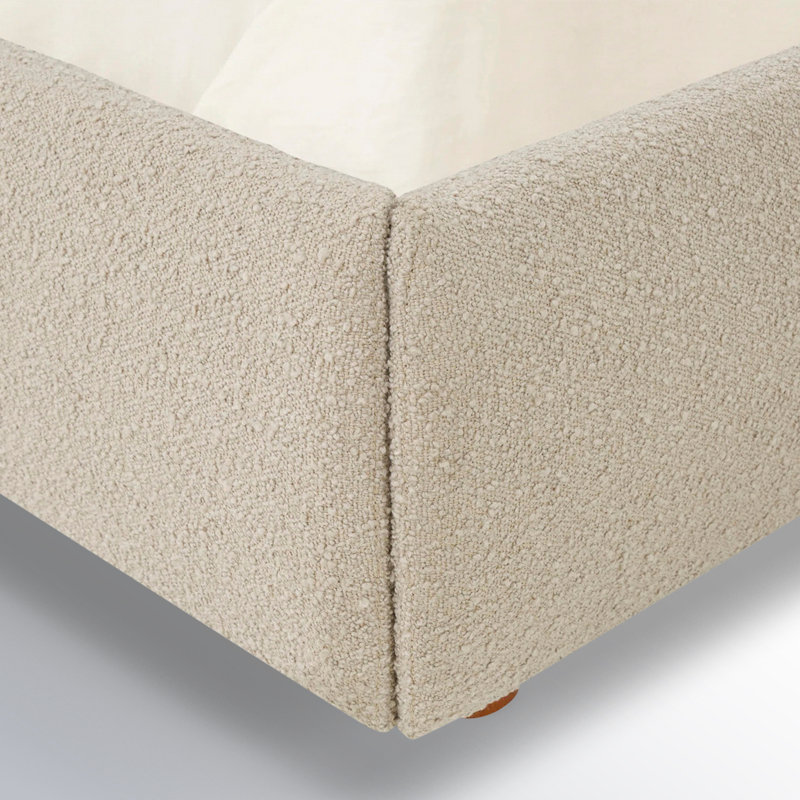 Callahan Upholstered Bed, Oatmeal Boucle, King