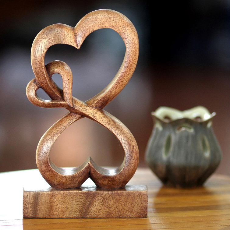 Musab Handmade Heart Shaped Wood Sculpture