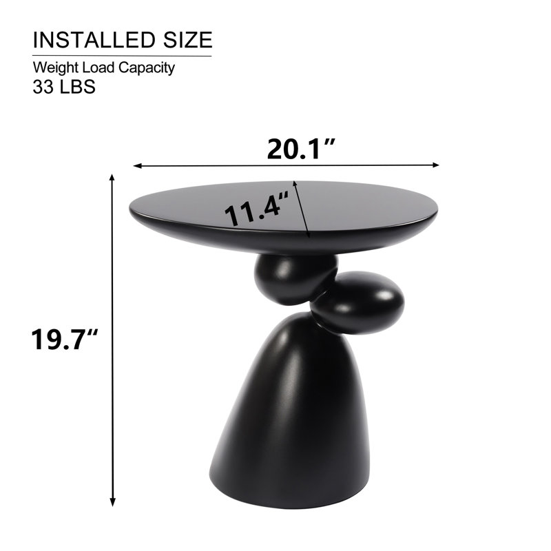 Table d'appoint Hockett Lucky, Noir