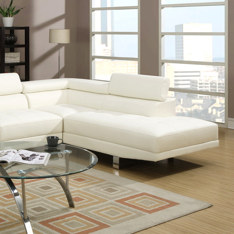 Canapé modulaire en similicuir blanc