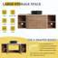 Meuble-lavabo mural avec lavabo d'art en céramique et 2 tablettes de rangement, 2 portes à fermeture douce, contreplaqué