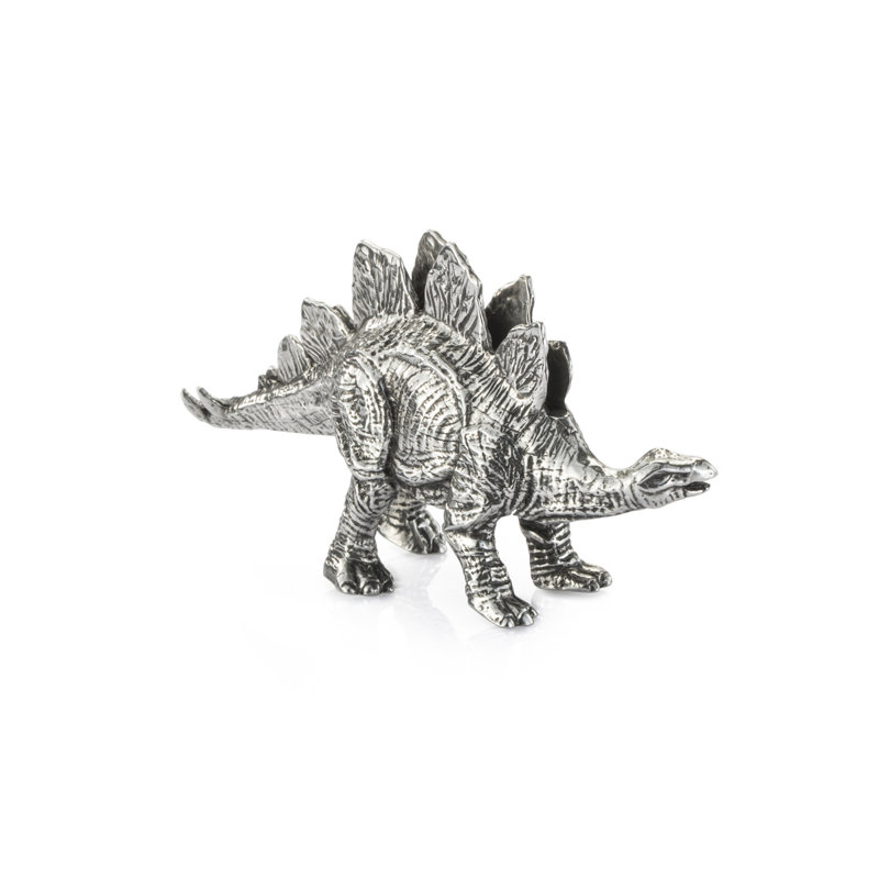 Stegosaurus Business Card Holder - Pewter
